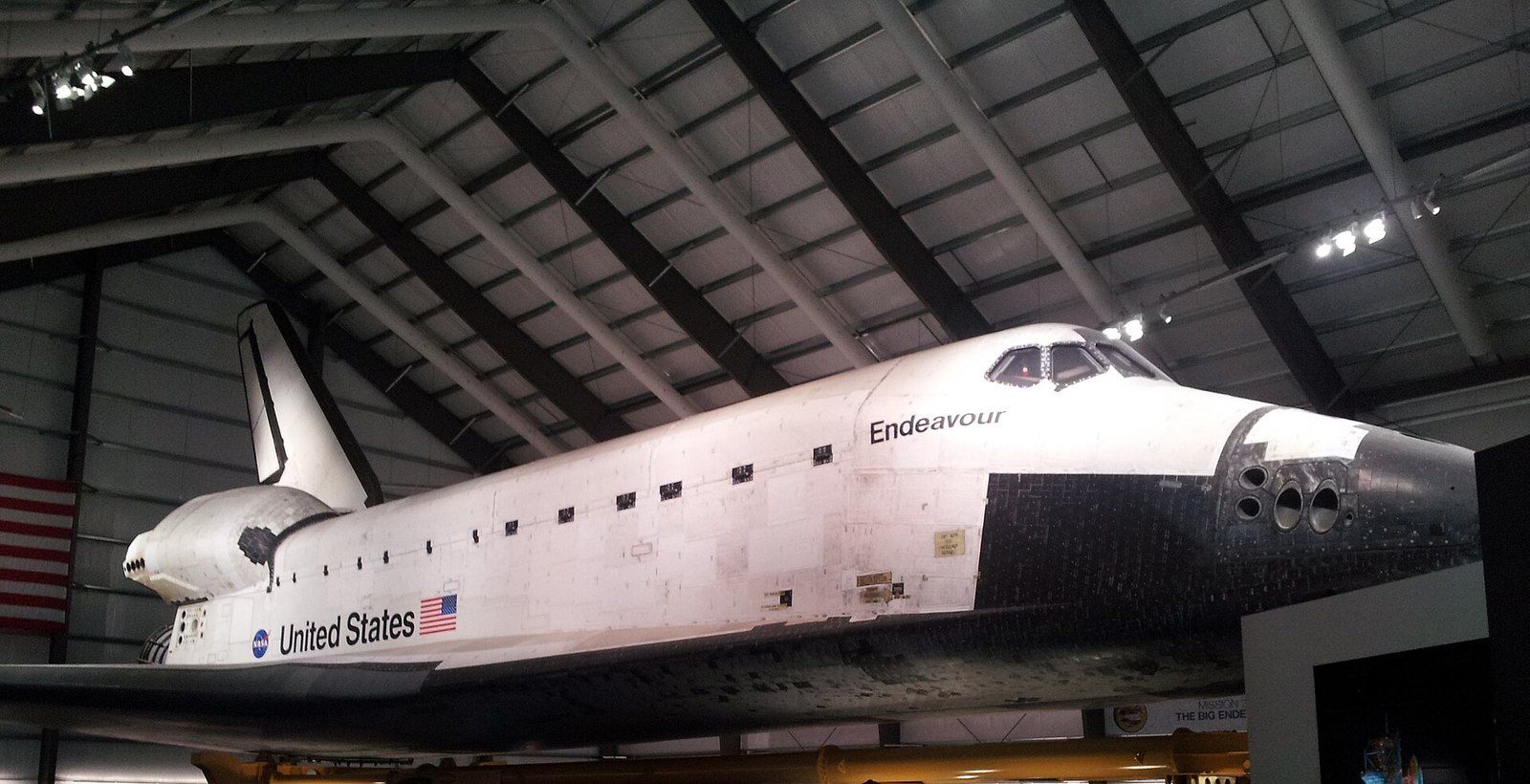 The Space Shuttle Endeavour on display in its hangar at the California Science Center in L, a Wikimedia Commons photograph in the encyclopedia of Mike Kobeissi